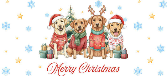 holiday pets aesthetic UV DTF cup wrap for 16oz glass can drinkware decal KA-10092