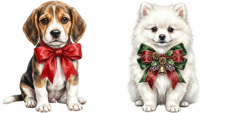christmas dog aesthetic UV DTF cup wrap for 16oz glass can drinkware decal KA-10106