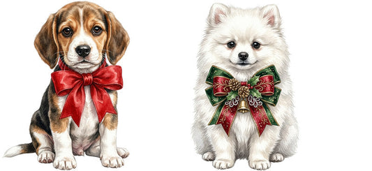 christmas dog aesthetic UV DTF cup wrap for 16oz glass can drinkware decal KA-10106