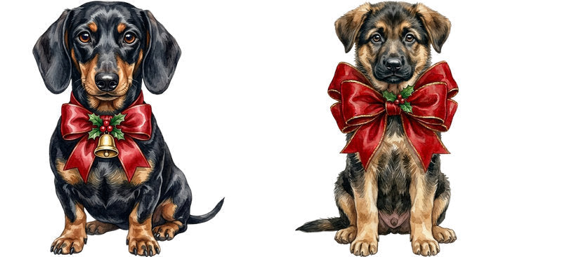 dog christmas UV DTF cup wrap for 16oz glass can aesthetic drinkware decal KA-10108
