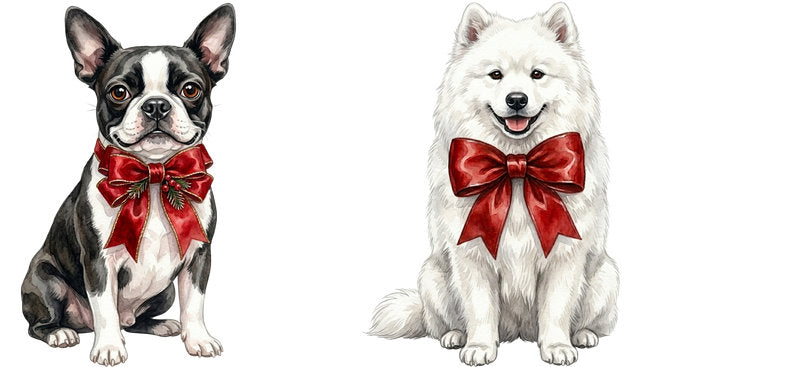 christmas puppy aesthetic UV DTF cup wrap for 16oz glass can drinkware decal KA-10109