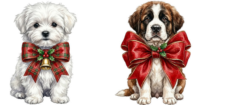 santa paws aesthetic UV DTF cup wrap for 16oz glass can drinkware decal KA-10110