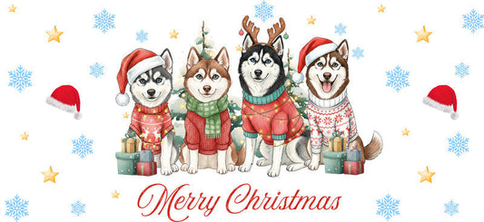 holiday pets aesthetic UV DTF cup wrap for 16oz glass can drinkware decal KA-10118