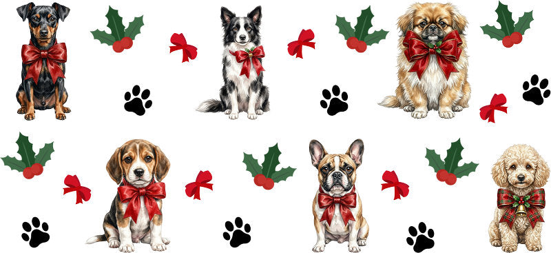 dog collection aesthetic UV DTF cup wrap for 16oz glass can drinkware decal KA-10124