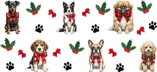 dog collection aesthetic UV DTF cup wrap for 16oz glass can drinkware decal KA-10124