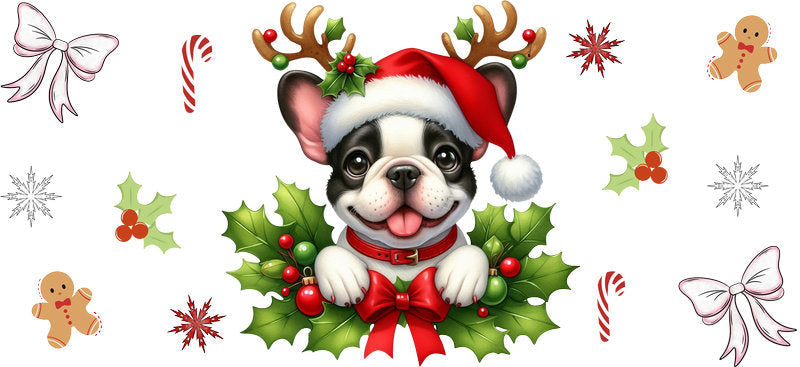 corgi christmas dog UV DTF cup wrap tumbler glass can aesthetic design