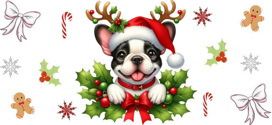 corgi christmas dog UV DTF cup wrap tumbler glass can aesthetic design
