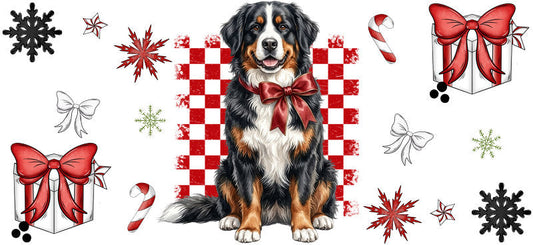 pattern christmas dog UV DTF cup wrap tumbler glass can aesthetic