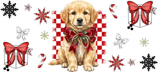scene holiday puppy UV DTF cup wrap aesthetic tumbler drinkware