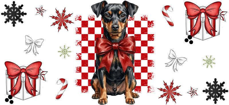 gift box puppy christmas UV DTF cup wrap tumbler glass can aesthetic