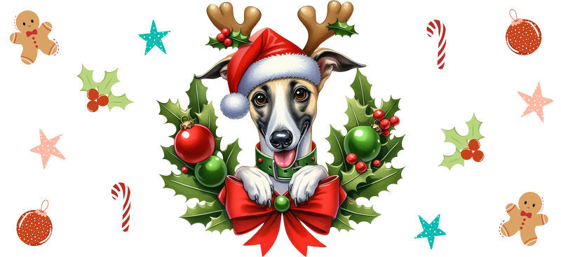 limited christmas dog UV DTF cup wrap tumbler glass can aesthetic
