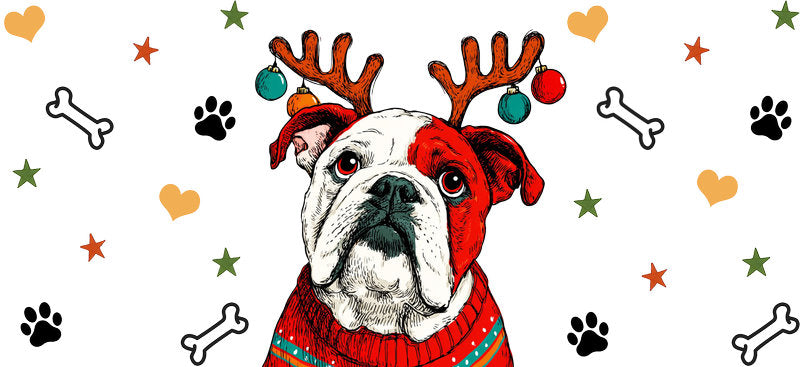 final edition dog christmas UV DTF cup wrap tumbler glass can aesthetic