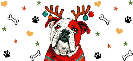 final edition dog christmas UV DTF cup wrap tumbler glass can aesthetic