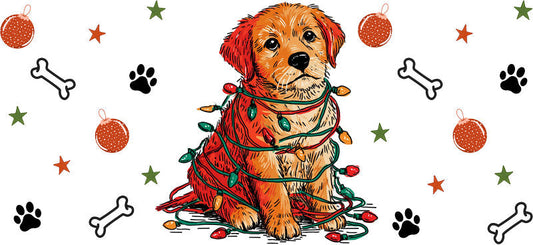 ultimate christmas puppy UV DTF cup wrap tumbler glass can aesthetic
