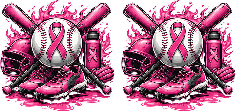 pink ribbon boxing gloves UV DTF cup wrap for 16oz glass can fighter decal KA-10353
