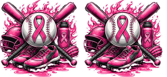 pink ribbon boxing gloves UV DTF cup wrap for 16oz glass can fighter decal KA-10353