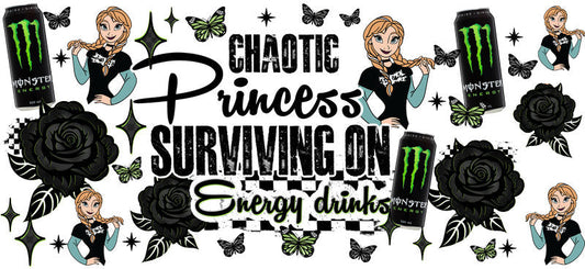 Chaotic Princess Energy Drinks UV DTF Cup Wrap for 16oz Glass Can KA-10404