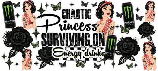 Chaotic Princess Energy Drinks UV DTF Cup Wrap for 16oz Glass Can KA-10417