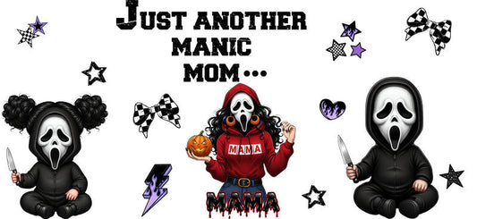 Horror Mask Mama UV DTF Cup Wrap for 16oz Glass Can KA-10432