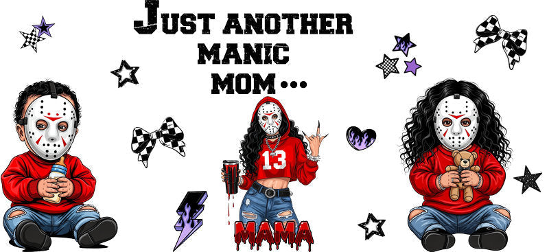 Horror Doll Mama UV DTF Cup Wrap for 16oz Glass Can KA-10440