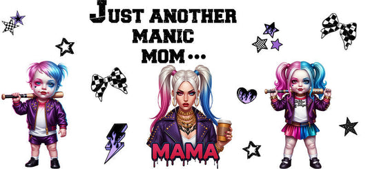 Neon Horror Mama UV DTF Cup Wrap for 16oz Glass Can KA-10451