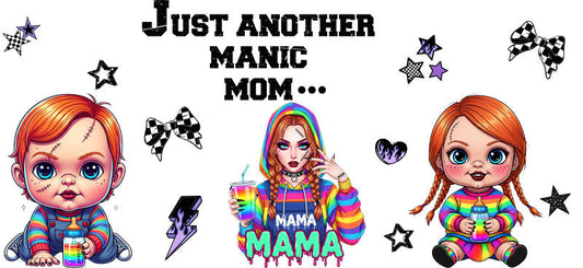 Rainbow Horror Mama UV DTF Cup Wrap for 16oz Glass Can KA-10452