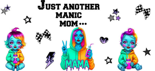 Neon Gothic Mama UV DTF Cup Wrap for 16oz Glass Can KA-10456