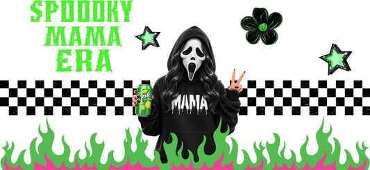 Spooky Soda Mama UV DTF Cup Wrap for 16oz Glass Can KA-10458