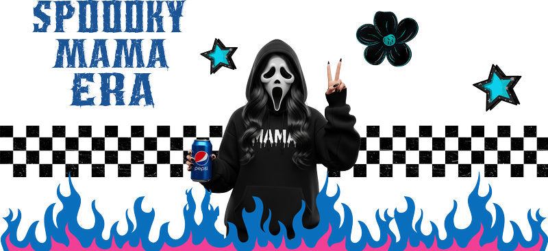 Spooky Soda Mama UV DTF Cup Wrap for 16oz Glass Can KA-10461