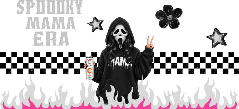 Spooky Soda Mama UV DTF Cup Wrap for 16oz Glass Can KA-10465