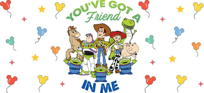 You've Got a Friend UV DTF Cup Wrap for 16oz Glass Can KA-10548