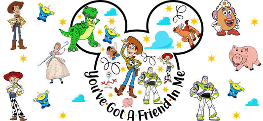 Safari Adventure Friends UV DTF Cup Wrap for 16oz Glass Can KA-10553