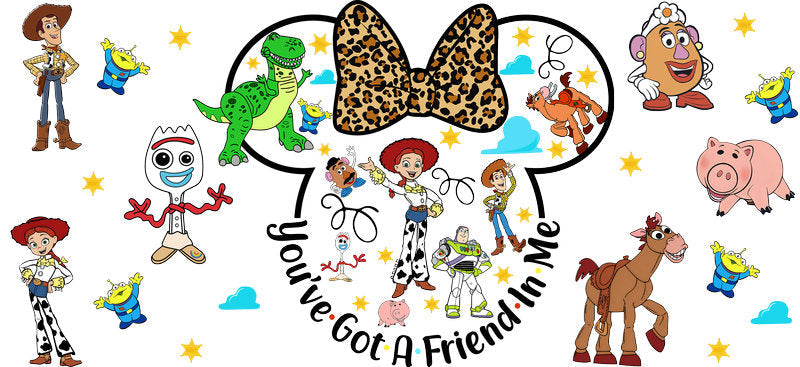 Animal Adventure Friends UV DTF Cup Wrap for 16oz Glass Can KA-10554