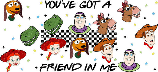 Cute Friendship Collage UV DTF Cup Wrap for 16oz Glass Can KA-10556