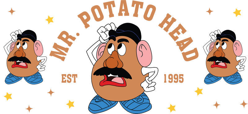 Funny Potato Friend UV DTF Cup Wrap for 16oz Glass Can KA-10563