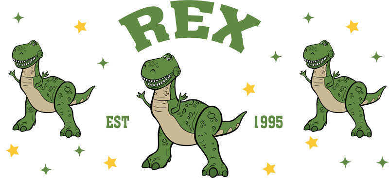 Green Dinosaur Friend UV DTF Cup Wrap for 16oz Glass Can KA-10565