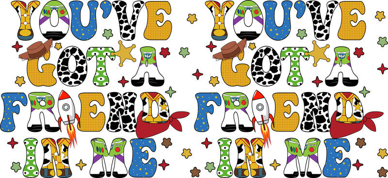 Friendship Lettering UV DTF Cup Wrap for 16oz Glass Can KA-10570