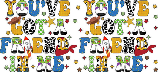 Friendship Lettering UV DTF Cup Wrap for 16oz Glass Can KA-10570
