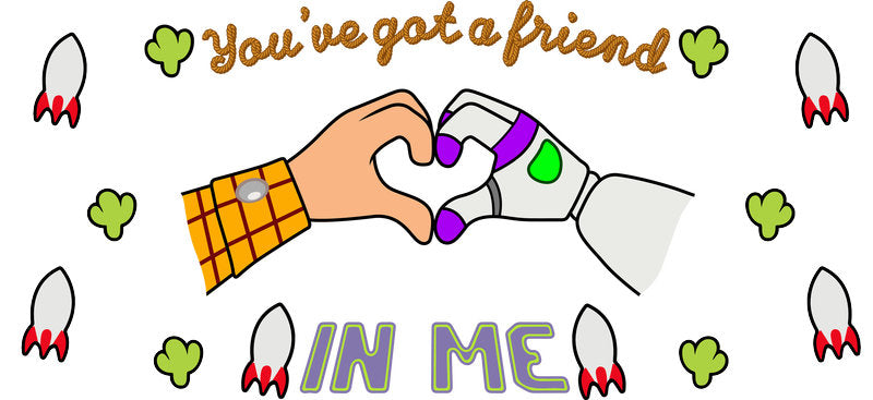 Friendship Hands UV DTF Cup Wrap for 16oz Glass Can KA-10579