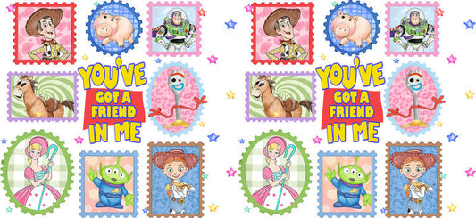 Cute Character Icons UV DTF Cup Wrap for 16oz Glass Can KA-10581