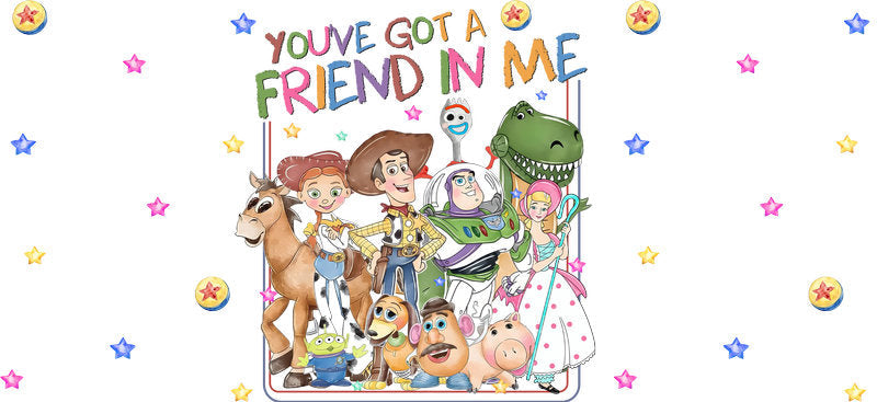 Colorful Friendship Group UV DTF Cup Wrap for 16oz Glass Can KA-10585