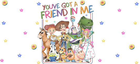 Colorful Friendship Group UV DTF Cup Wrap for 16oz Glass Can KA-10585