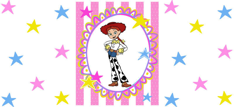 Cowgirl Portrait UV DTF Cup Wrap for 16oz Glass Can KA-10586