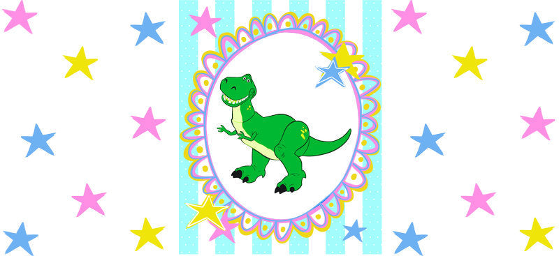 Cute Dinosaur Portrait UV DTF Cup Wrap for 16oz Glass Can KA-10589