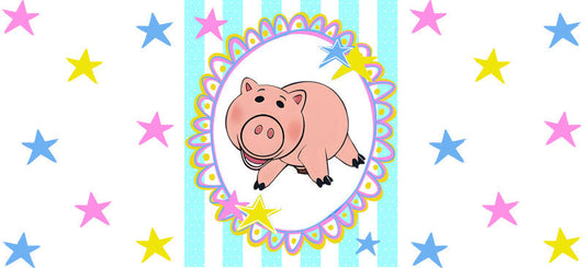 Cute Pig Portrait UV DTF Cup Wrap for 16oz Glass Can KA-10591