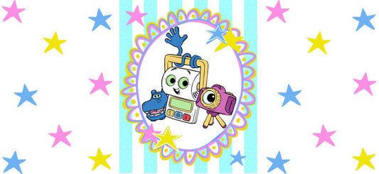 Cute Character Portrait UV DTF Cup Wrap for 16oz Glass Can KA-10594