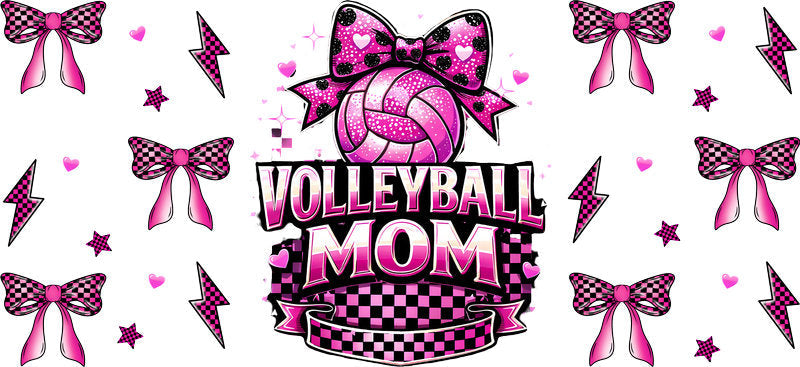 volleyball mama UV DTF cup wrap for 16oz glass can sports tumbler decal KA-10606