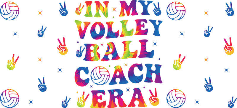 volleyball coach era UV DTF cup wrap for 16oz glass can coach gift cup decal KA-10610