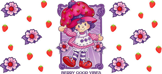 Berry Girl UV DTF Cup Wrap for 16oz Glass Can KA-10612