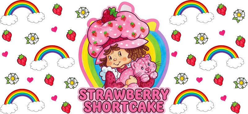 Cute Berry Rainbow UV DTF Cup Wrap for 16oz Glass Can KA-10619